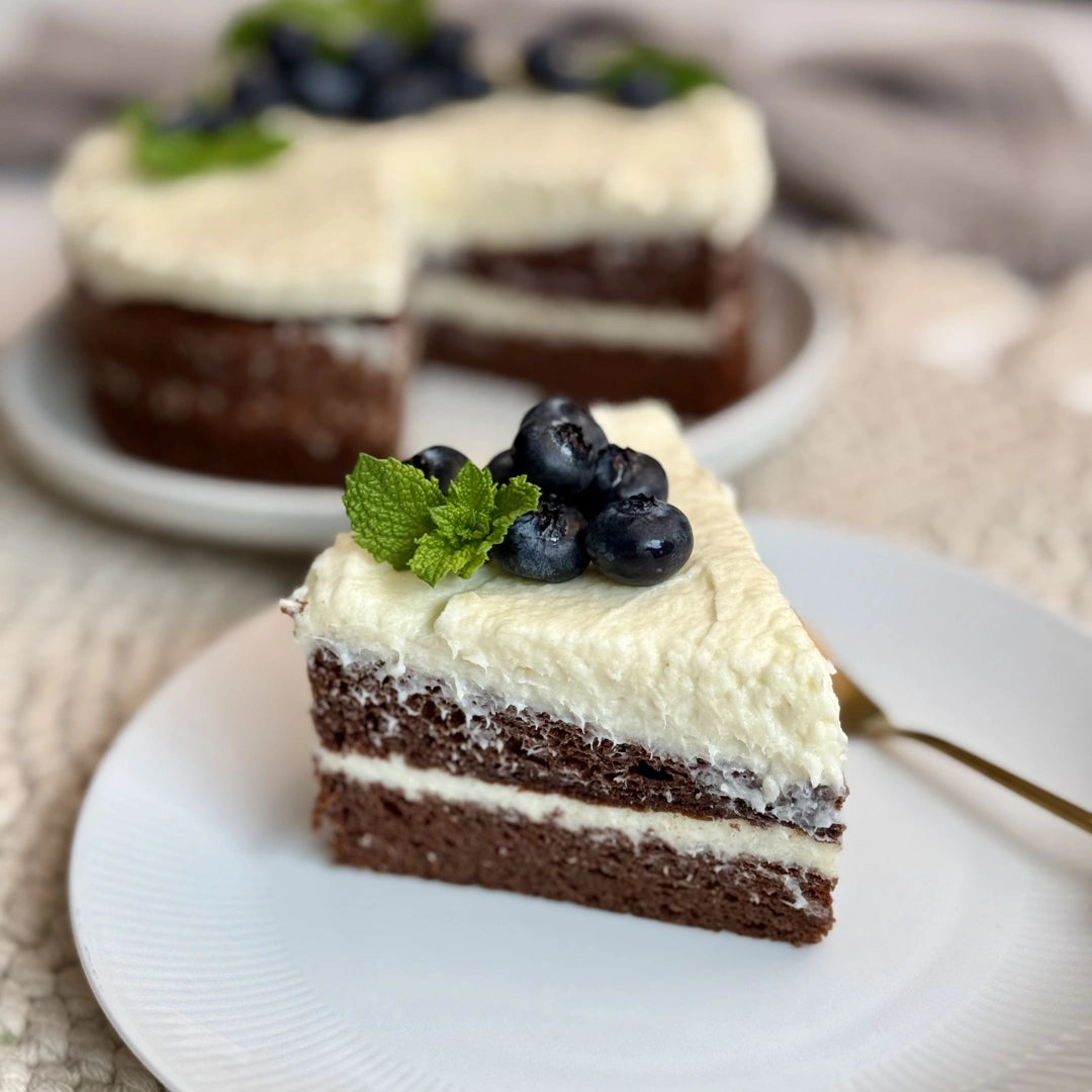 Fibriya Biskuit mit Doppel-Schoko-Geschmack mit Creme mit Weißschokoladen-Geschmack