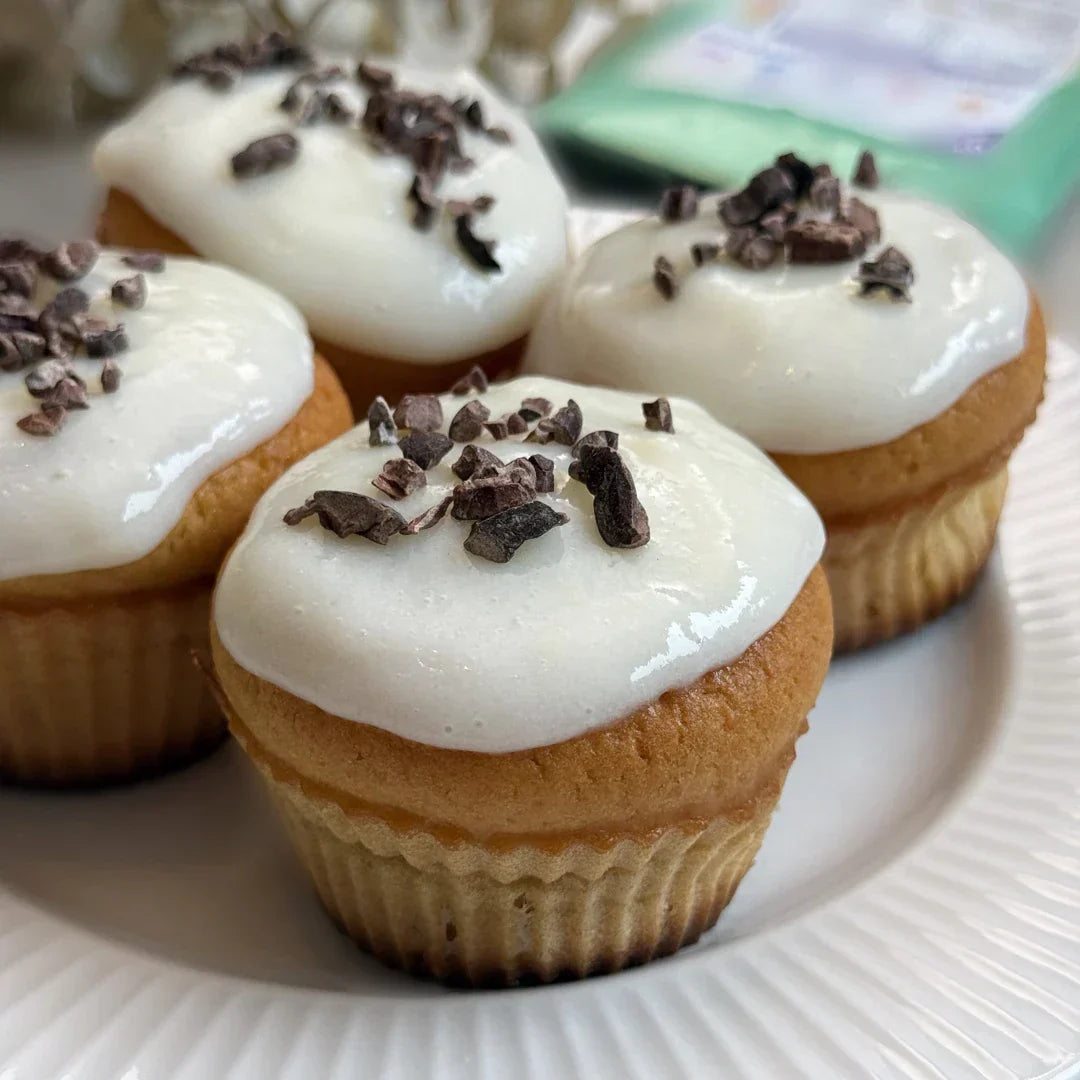 Kohlenhydratreduzierte Muffins aus Haferfaser mit Zitronen-Topping