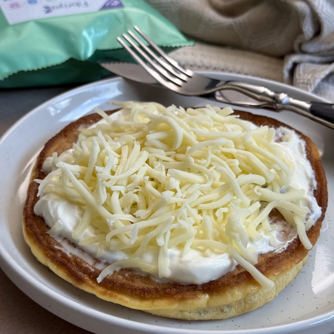 Ketogenes diätetisches Langos aus Fibriya Universal-Ballaststoffmix