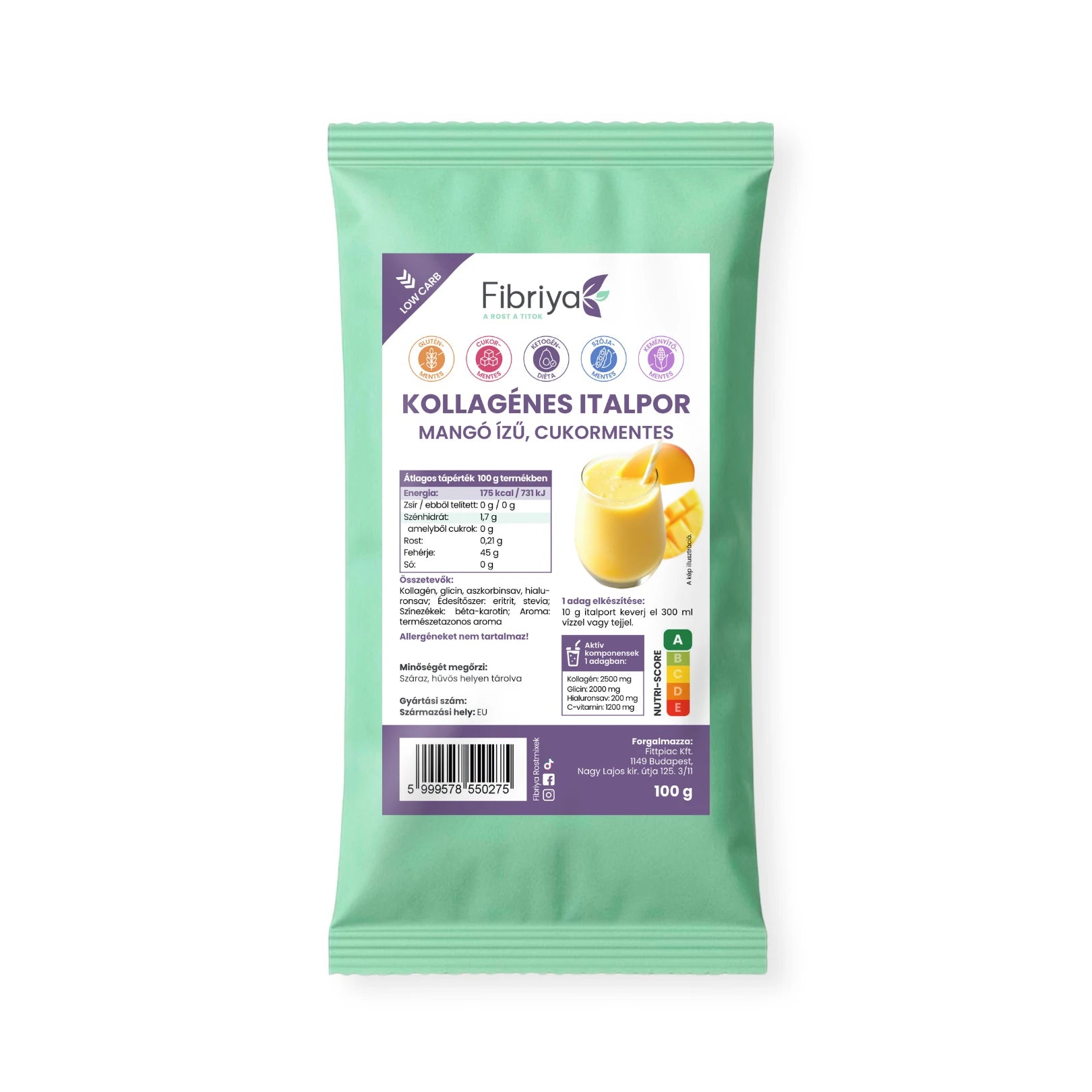 Fibriya Getränkepulver mit Kollagen Mango 100g