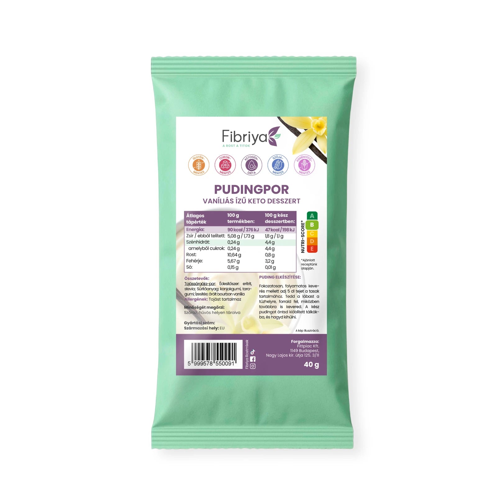 Fibriya Puddingpulver Vanille – Keto Dessert 40g