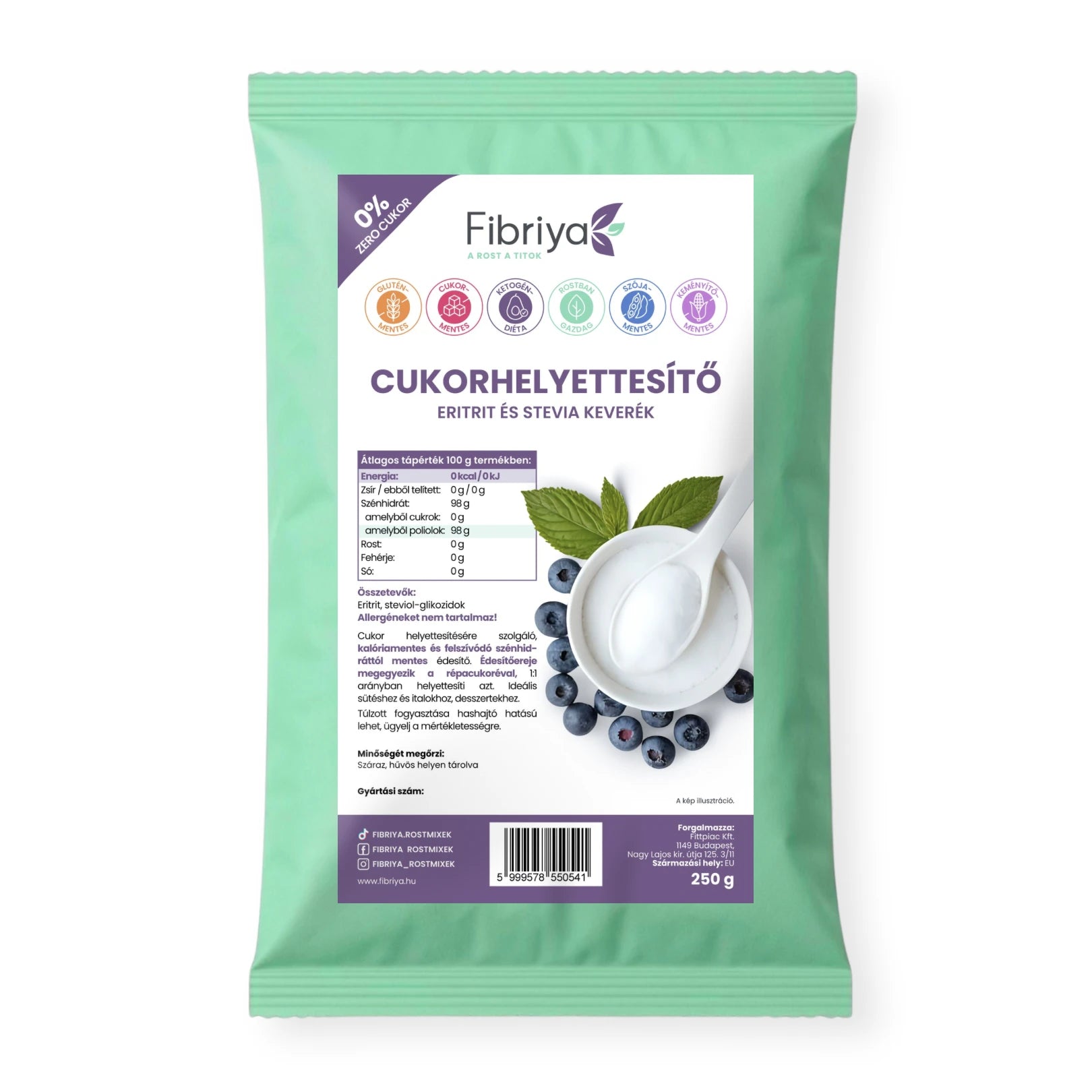 Fibriya Süßungsmix – Erythrit & Stevia 250g