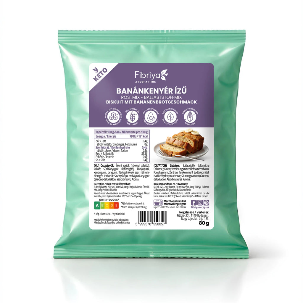 Fibriya Biskuit mit Bananenbrotgeschmack Keto Ballaststoffmix 80g