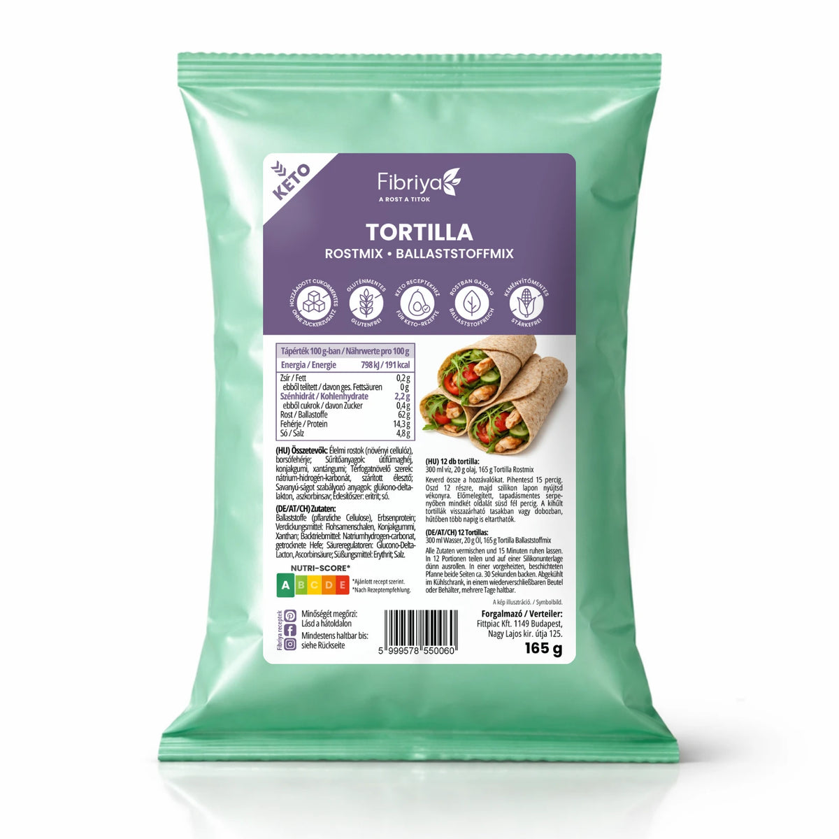 Fibriya Tortilla – Low-Carb Keto Ballaststoffmix 165g