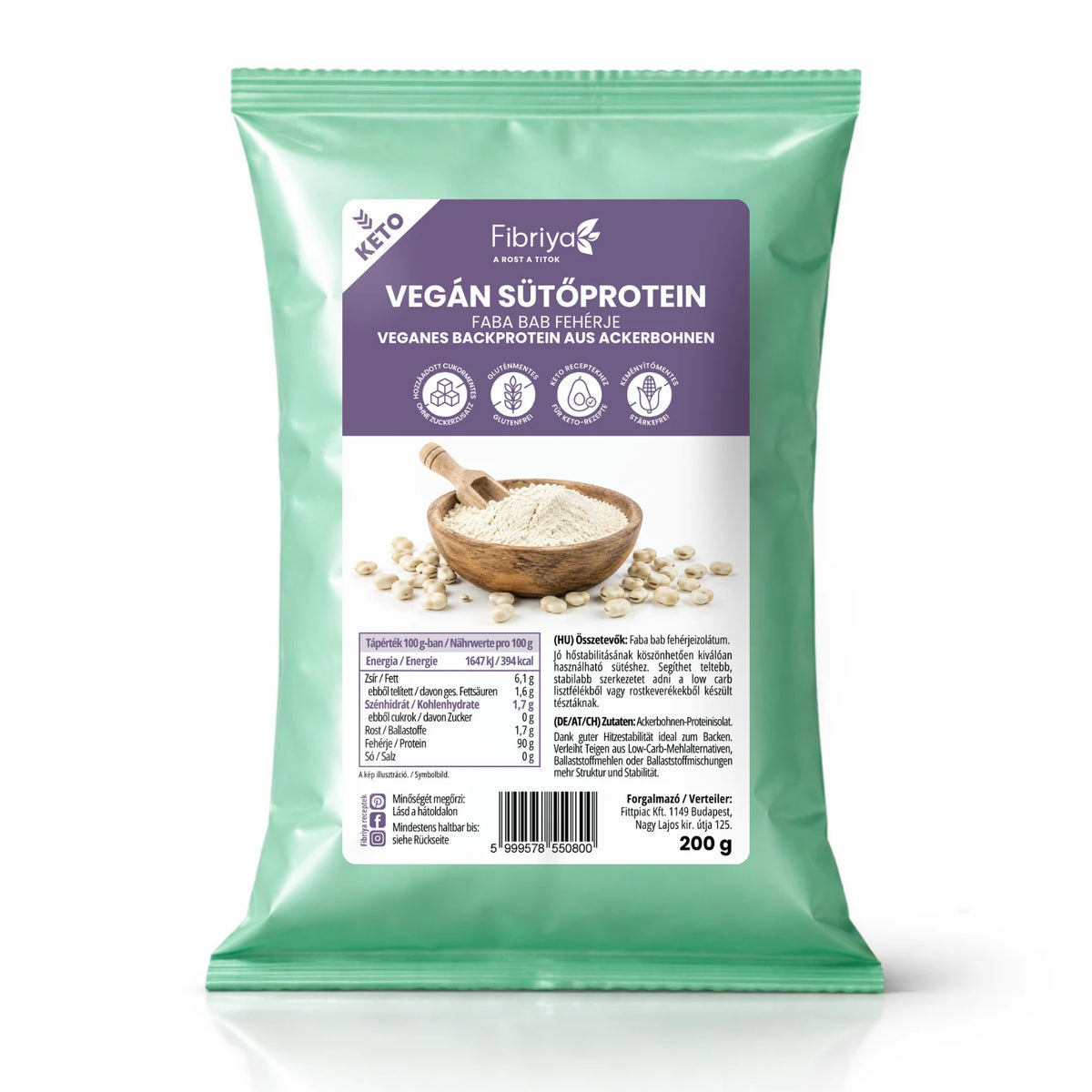 Fibriya Veganes Backprotein aus Ackerbohnen 200g