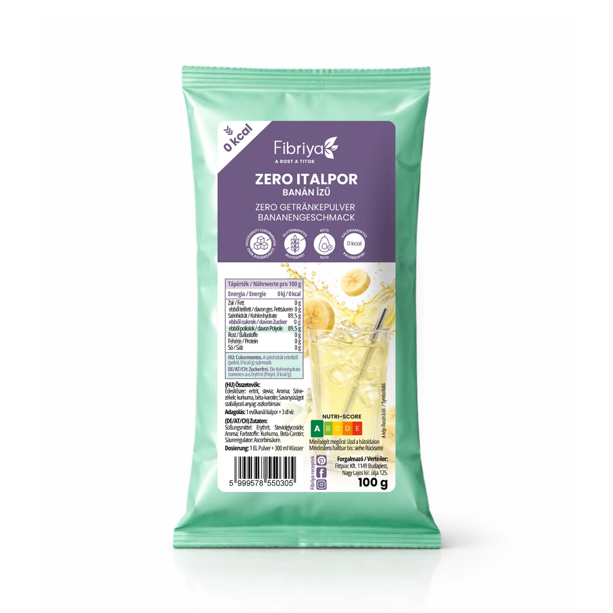 Fibriya Zero Getränkepulver Banane 100g